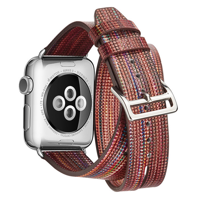 Кожаный ремешок Genuine Leather Band для Apple Watch 1 / 2 / 3 (42мм) Бордовый - Изображение 41634