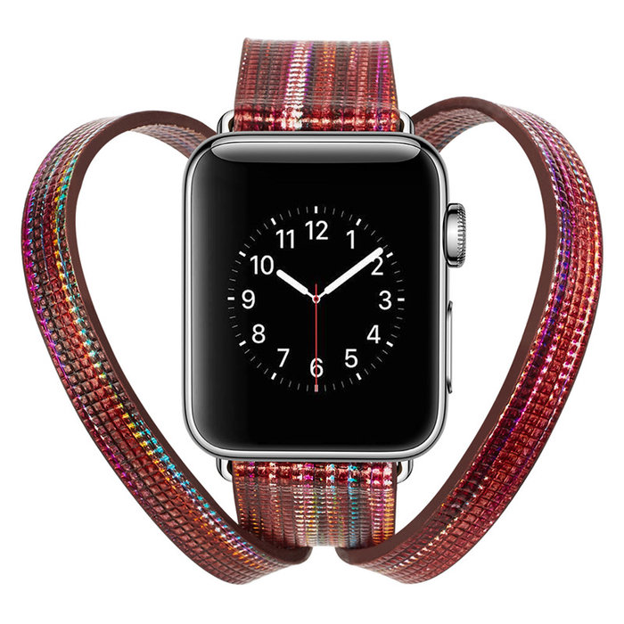 Кожаный ремешок Genuine Leather Band для Apple Watch 1 / 2 / 3 (42мм) Бордовый - Изображение 41636