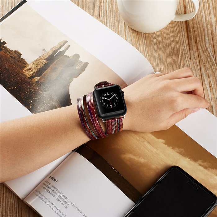 Кожаный ремешок Genuine Leather Band для Apple Watch 1 / 2 / 3 (42мм) Бордовый - Изображение 41640