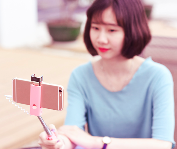 Монопод для селфи Hoco Selfie Stick K3 для смартфонов Розовый - Изображение 41690