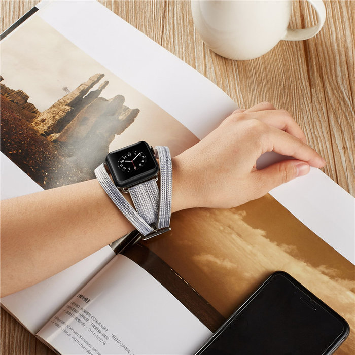 Кожаный ремешок Genuine Leather Band для Apple Watch 1 / 2 / 3 (38мм) Серый - Изображение 41780