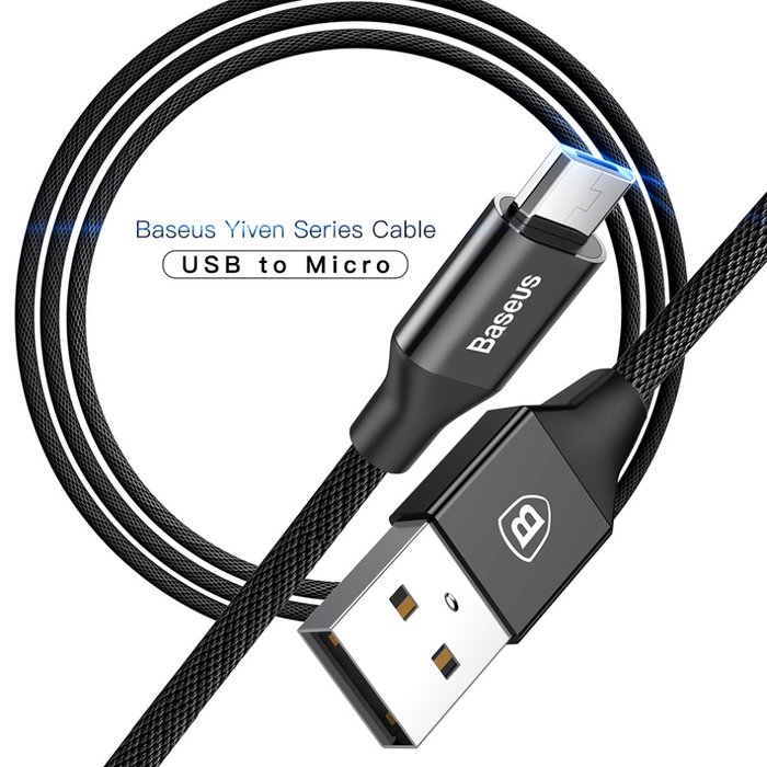 Переходник Baseus Yiven USB - micro-USB 1м Черный - Изображение 42016