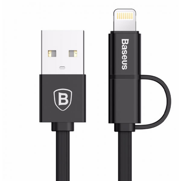 Переходник Baseus Flexible Certified USB - Micro-USB + Lightning 75см Золотой - Изображение 42106
