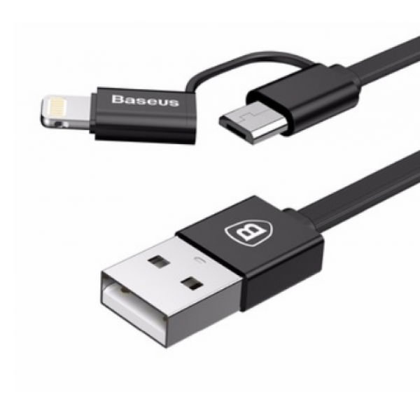 Переходник Baseus Flexible Certified USB - Micro-USB + Lightning 75см Золотой - Изображение 42108