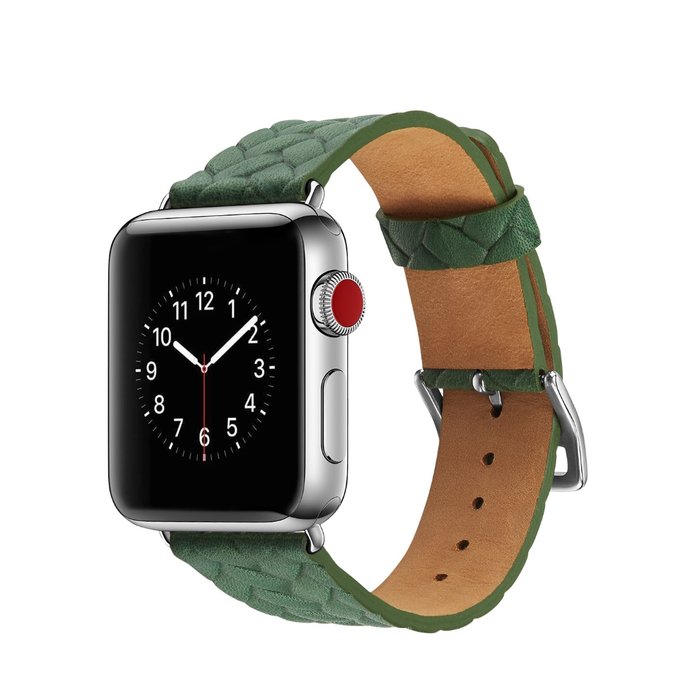 Кожаный ремешок Genuine Leather для Apple Watch 1 / 2 / 3 (42мм) Зеленый - Изображение 42120