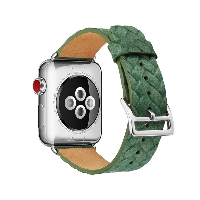 Кожаный ремешок Genuine Leather для Apple Watch 1 / 2 / 3 (42мм) Зеленый - Изображение 42122