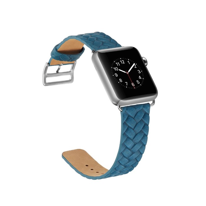 Кожаный ремешок Genuine Leather для Apple Watch 1 / 2 / 3 (42мм) Голубой - Изображение 42136