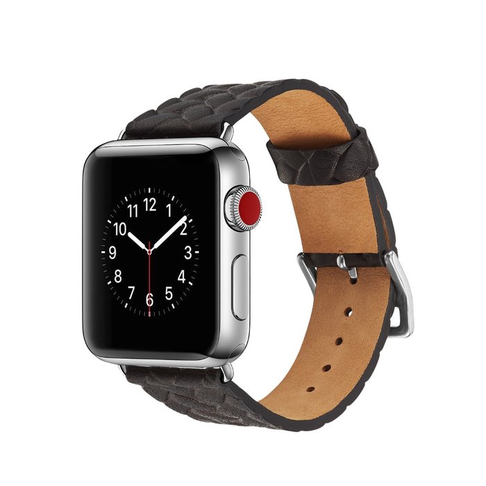 Кожаный ремешок Genuine Leather для Apple Watch 1 / 2 / 3 (42мм) Черный - Изображение 42150