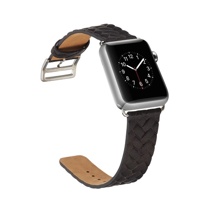Кожаный ремешок Genuine Leather для Apple Watch 1 / 2 / 3 (42мм) Черный - Изображение 42156