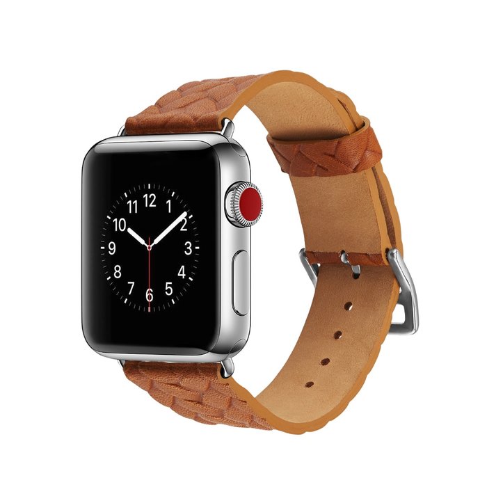 Кожаный ремешок Genuine Leather для Apple Watch 1 / 2 / 3 (42мм) Светло-коричневый - Изображение 42160