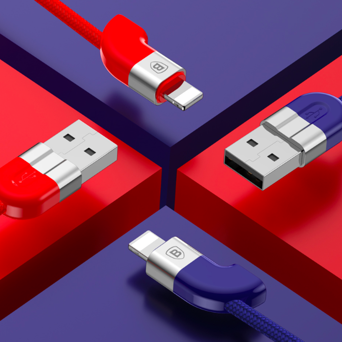 Переходник Baseus Couple Magnetic Lightning - USB 1m Красно-синий - Изображение 42192