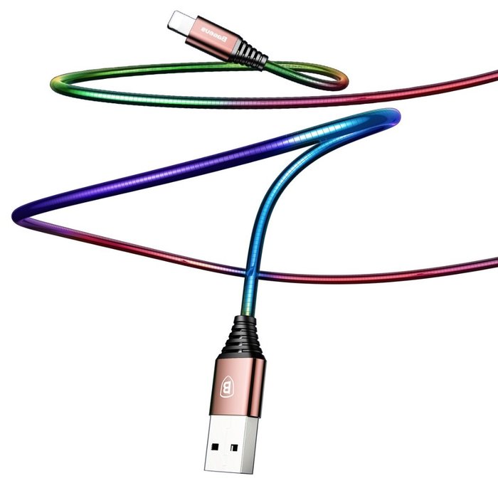Переходник Baseus Discolor Lightning - USB 1м Розовый - Изображение 42300