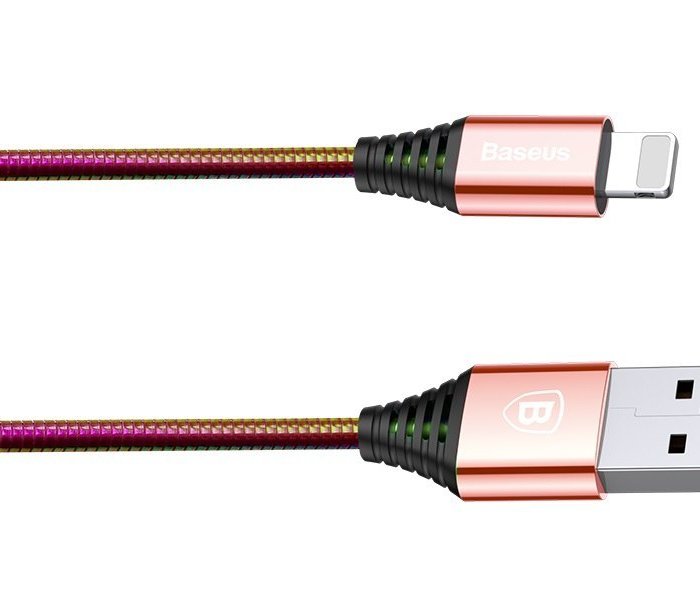 Переходник Baseus Discolor Lightning - USB 1м Розовый - Изображение 42302