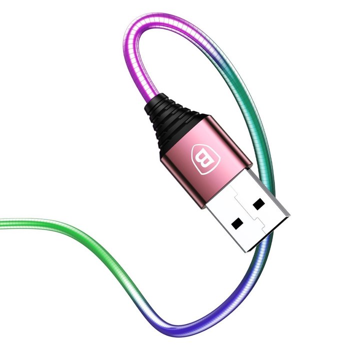 Переходник Baseus Discolor Lightning - USB 1м Розовый - Изображение 42304