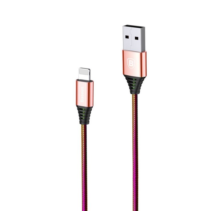 Переходник Baseus Discolor Lightning - USB 1м Розовый - Изображение 42306