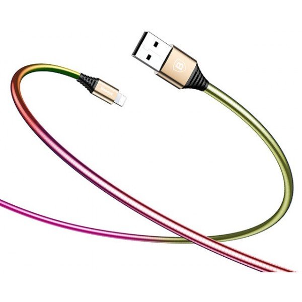 Переходник Baseus Discolor Lightning - USB 1м Золото - Изображение 42352