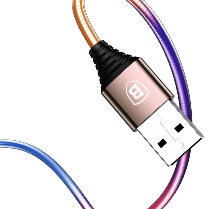 Переходник Baseus Discolor Lightning - USB 1м Золото - Изображение 42356