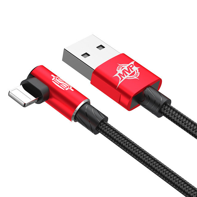 Переходник Baseus MVP Elbow Lightning - USB 1м Красный - Изображение 42440