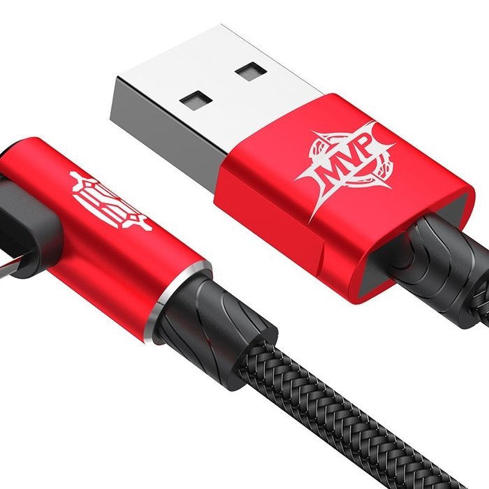 Переходник Baseus MVP Elbow Lightning - USB 1м Красный - Изображение 42448