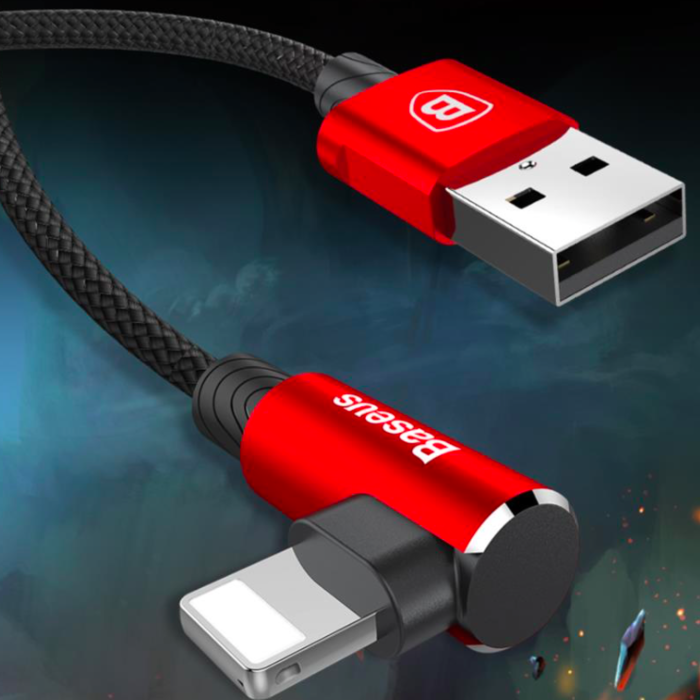 Переходник Baseus MVP Elbow Lightning - USB 1м Красный - Изображение 42468