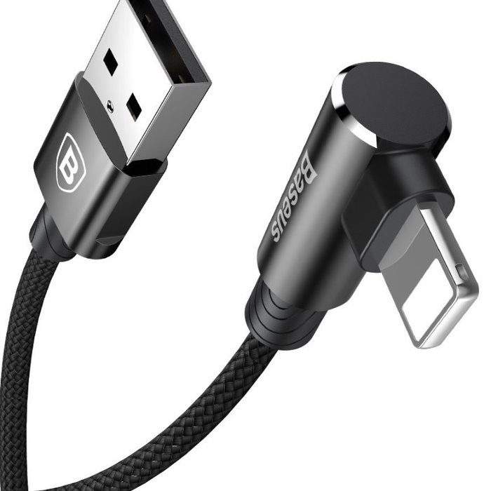 Переходник Baseus MVP Elbow Lightning - USB 1м Черный - Изображение 42534