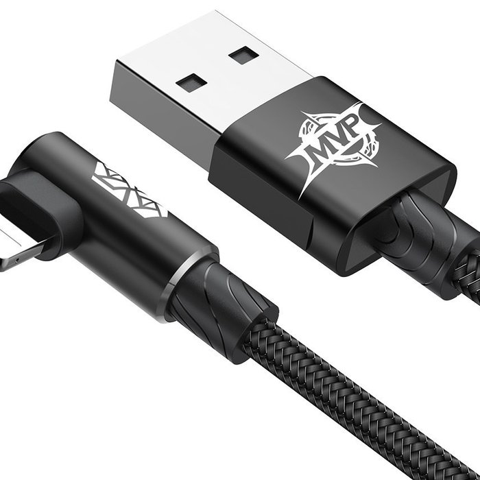 Переходник Baseus MVP Elbow Lightning - USB 1м Черный - Изображение 42538