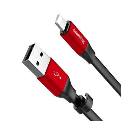 Переходник Baseus Nimble Lightning - USB 23 см Красный - Изображение 42588