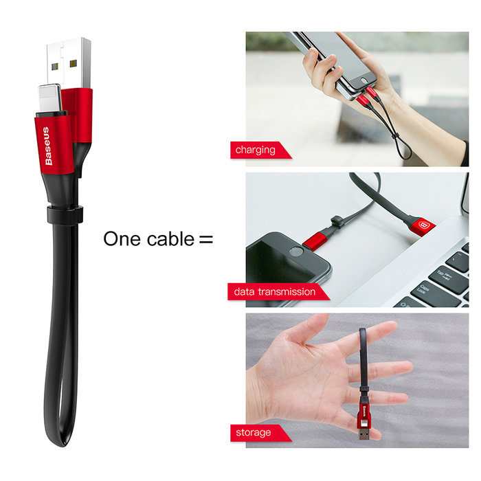 Переходник Baseus Nimble Lightning - USB 23 см Красный - Изображение 42594