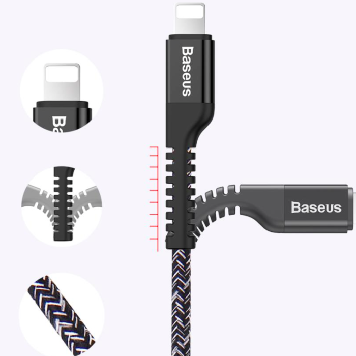 Переходник Baseus Confidant Anti-break Lightning - USB 1.5м Черный - Изображение 42618