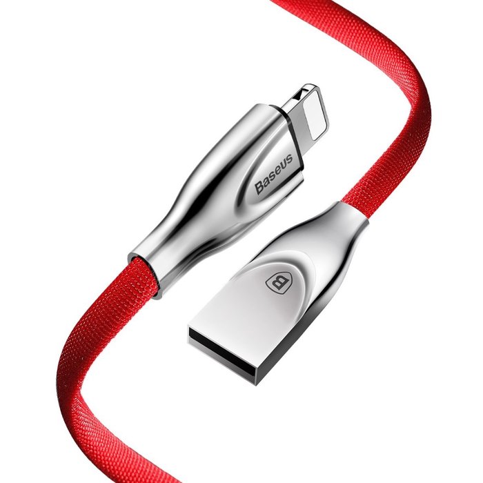 Переходник Baseus Zinc Alloy Lightning - USB 1м Красный - Изображение 42652