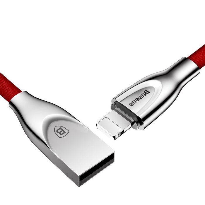 Переходник Baseus Zinc Alloy Lightning - USB 1м Красный - Изображение 42656