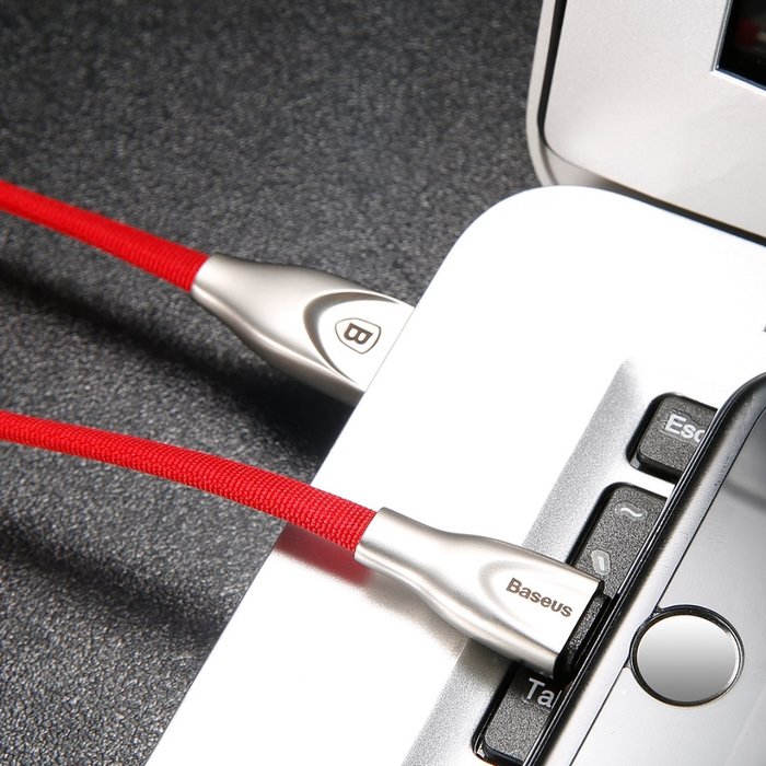 Переходник Baseus Zinc Alloy Lightning - USB 1м Красный - Изображение 42666