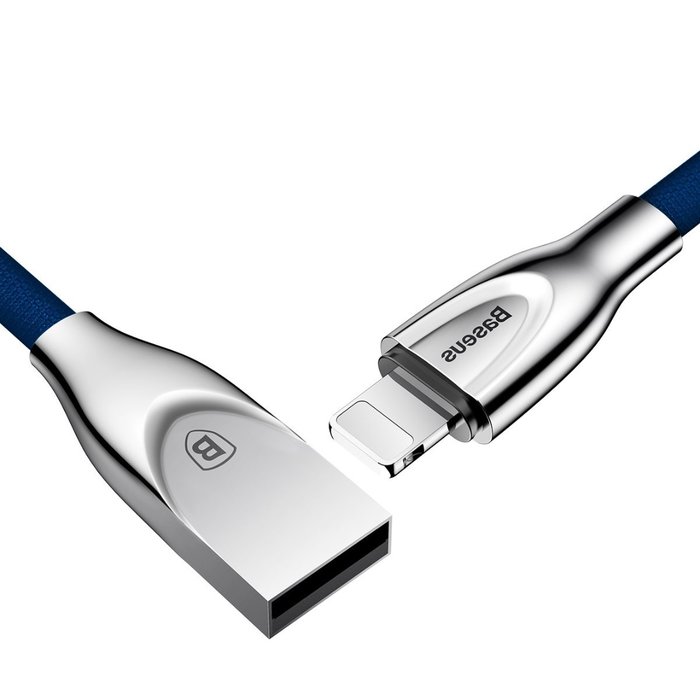 Переходник Baseus Zinc Alloy Lightning - USB 1м Синий - Изображение 42674