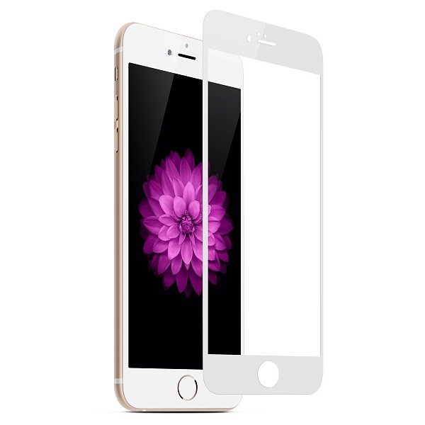 Стекло защитное с силиконовыми краями Baseus Pet для iPhone 6 Plus Белое - Изображение 9023
