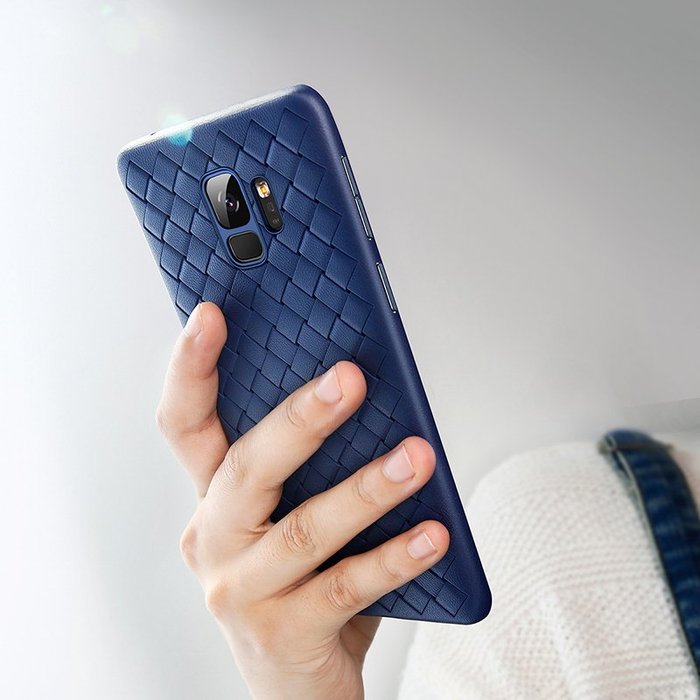 Чехол накладка Baseus BV Weaving Case для Samsung Galaxy S9 Синий - Изображение 42776