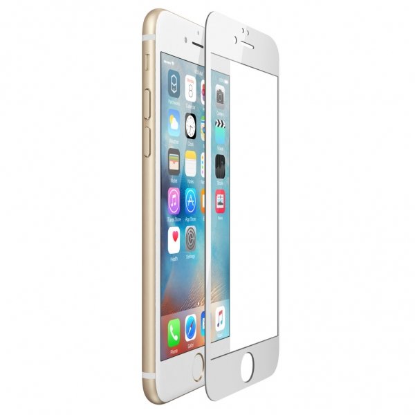 Стекло защитное с силиконовыми краями Baseus Pet для iPhone 6 Plus Белое - Изображение 9025