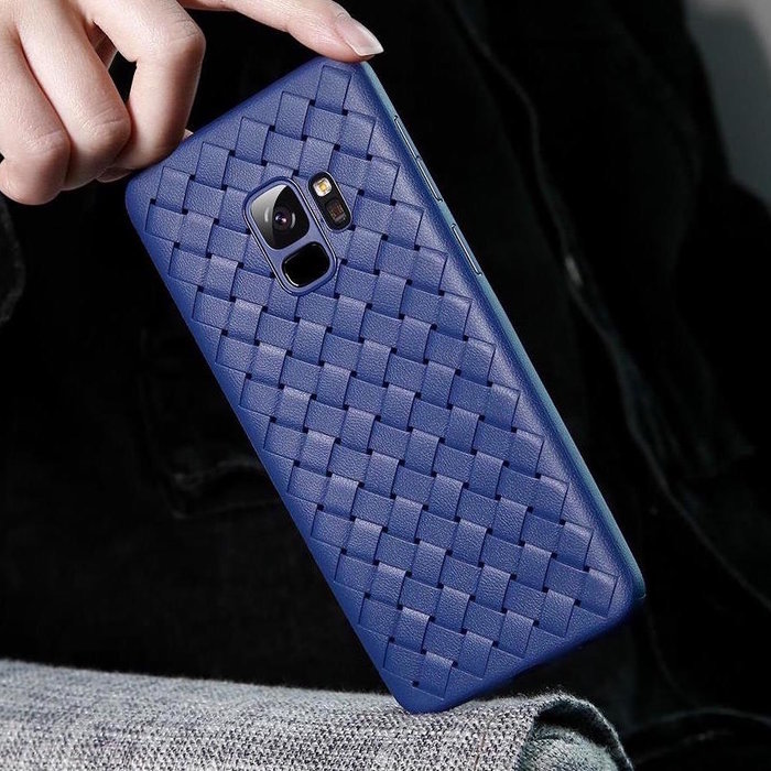 Чехол накладка Baseus BV Weaving Case для Samsung Galaxy S9 Синий - Изображение 42778