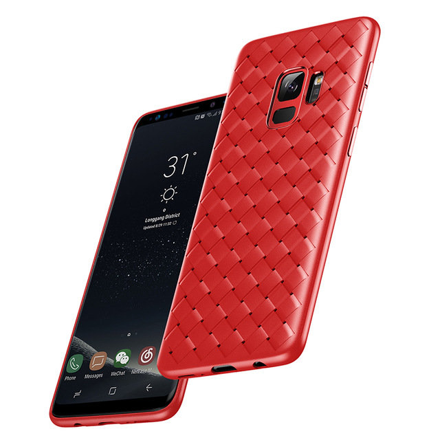 Чехол накладка Baseus BV Weaving Case для Samsung Galaxy S9 Красный - Изображение 42782