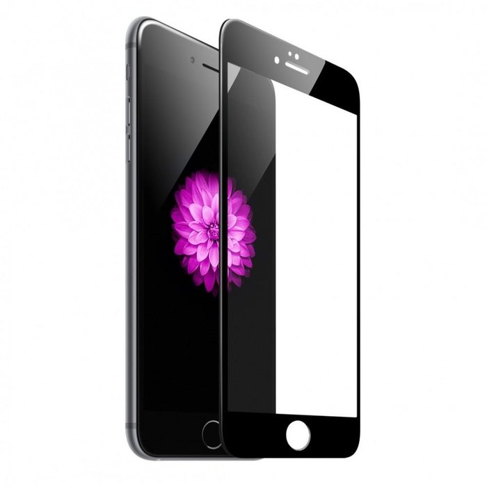 Стекло защитное с силиконовыми краями Baseus Pet для iPhone 6 Plus Черное - Изображение 9043