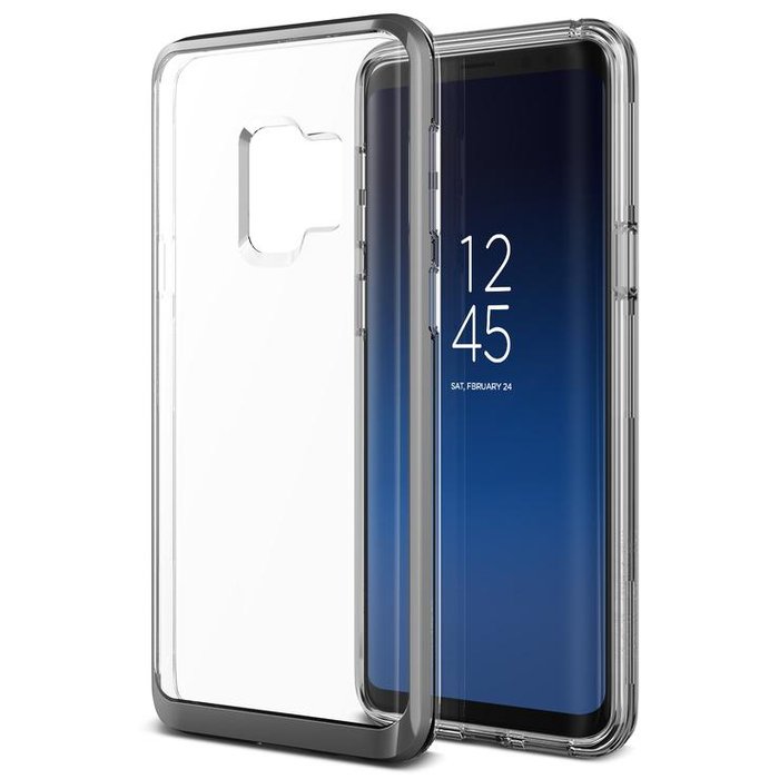 Чехол накладка VRS Design Crystal Bumper для Samsung Galaxy S9 Серебро - Изображение 42942