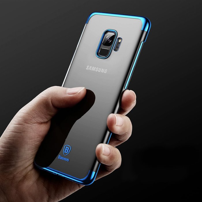Чехол накладка Baseus Glitter для Samsung Galaxy S9 Синий - Изображение 43258