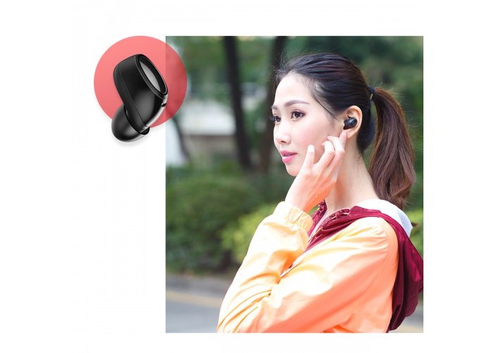 Беспроводные вакуумные Bluetooth наушники вкладыши с микрофоном Rock Space EB50 TWS True Wireless Stereo Earphone Черные - Изображение 43392