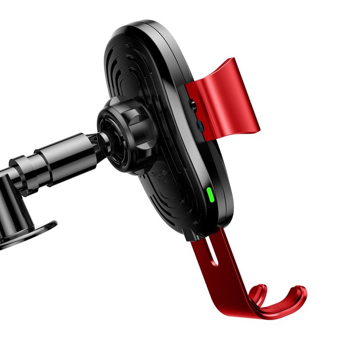 Автомобильный держатель с беспроводной зарядкой Baseus Heukji Wireless Charger Gravity Car Mount Красный - Изображение 43404