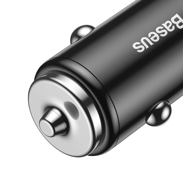 Автомобильная зарядка Baseus Small Screw Dual USB Quick Charge 36W Черная - Изображение 43456