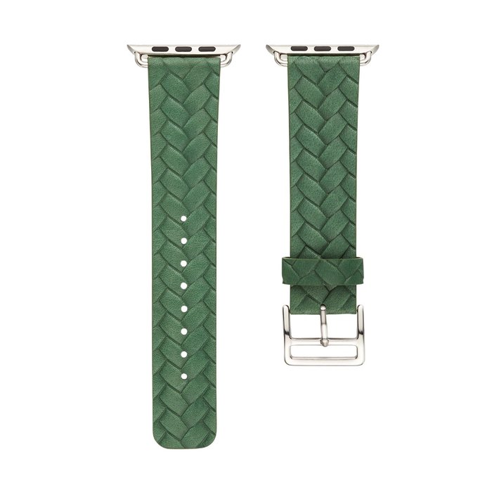 Кожаный ремешок Genuine Leather для Apple Watch 1 / 2 / 3 (38мм) Зеленый - Изображение 43478