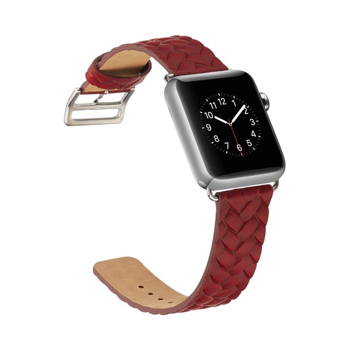 Кожаный ремешок Genuine Leather для Apple Watch 1 / 2 / 3 (38мм) Красный - Изображение 43500