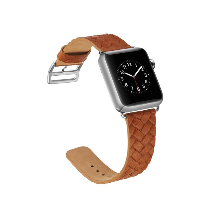 Кожаный ремешок Genuine Leather для Apple Watch 1 / 2 / 3 (38мм) Светло-коричневый - Изображение 43520