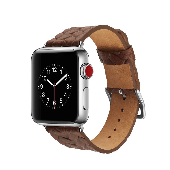 Кожаный ремешок Genuine Leather для Apple Watch 1 / 2 / 3 (38мм) Темно-коричневый - Изображение 43524