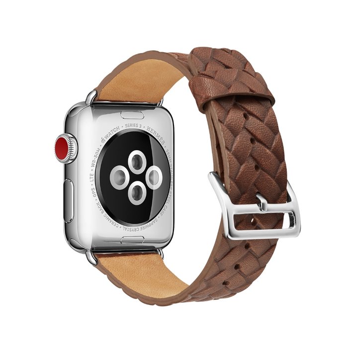 Кожаный ремешок Genuine Leather для Apple Watch 1 / 2 / 3 (38мм) Темно-коричневый - Изображение 43526