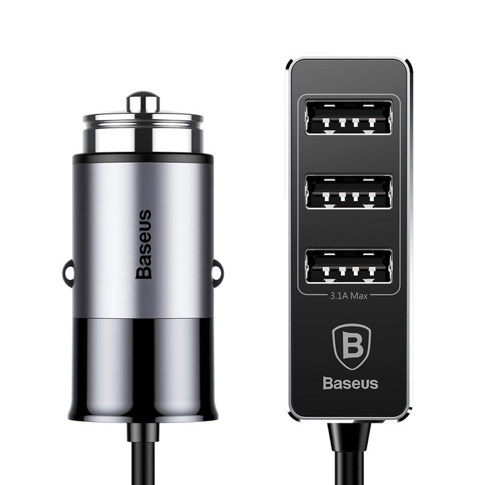 Автомобильная зарядка Baseus Enjoy Together Car Charger 4 USB 5.5A Серебро - Изображение 43582